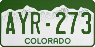 CO license plate AYR273