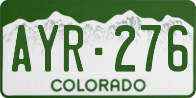 CO license plate AYR276