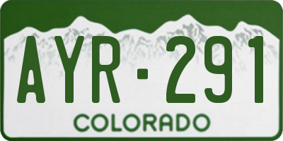 CO license plate AYR291