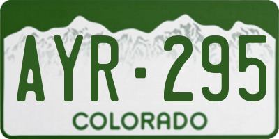 CO license plate AYR295