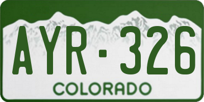 CO license plate AYR326