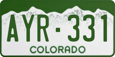 CO license plate AYR331