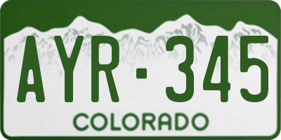 CO license plate AYR345