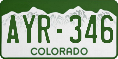 CO license plate AYR346