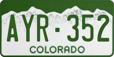 CO license plate AYR352