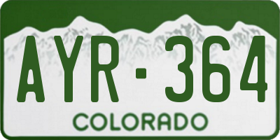 CO license plate AYR364