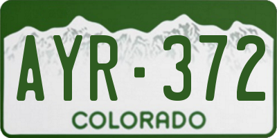 CO license plate AYR372