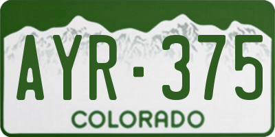 CO license plate AYR375