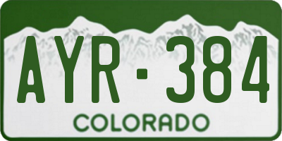 CO license plate AYR384