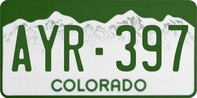 CO license plate AYR397