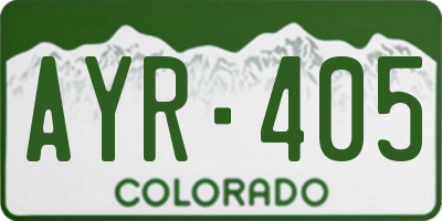 CO license plate AYR405