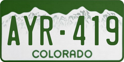 CO license plate AYR419