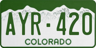 CO license plate AYR420