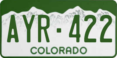CO license plate AYR422