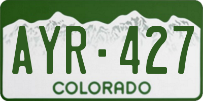 CO license plate AYR427