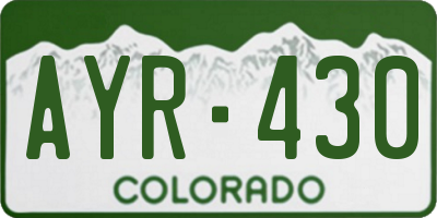 CO license plate AYR430