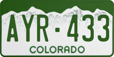 CO license plate AYR433
