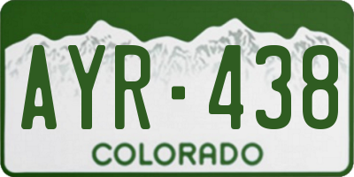 CO license plate AYR438