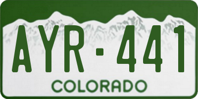 CO license plate AYR441