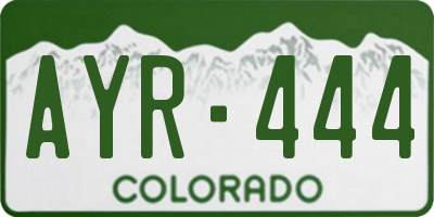 CO license plate AYR444