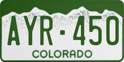 CO license plate AYR450