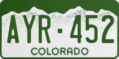 CO license plate AYR452