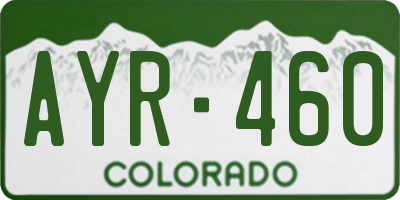 CO license plate AYR460