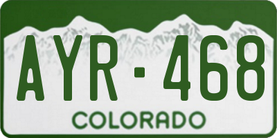 CO license plate AYR468