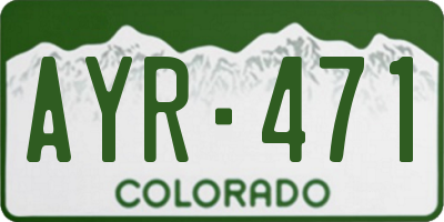CO license plate AYR471