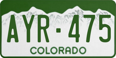 CO license plate AYR475