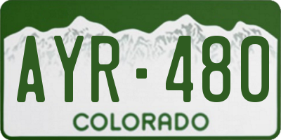 CO license plate AYR480