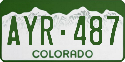 CO license plate AYR487