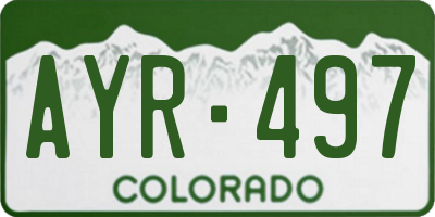 CO license plate AYR497
