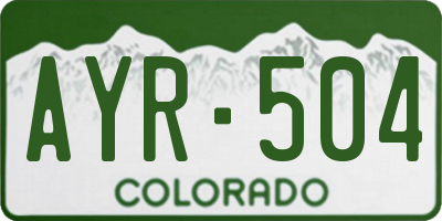 CO license plate AYR504