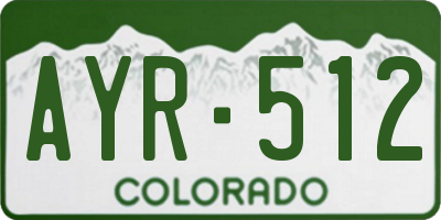 CO license plate AYR512