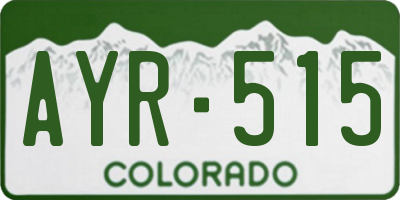 CO license plate AYR515