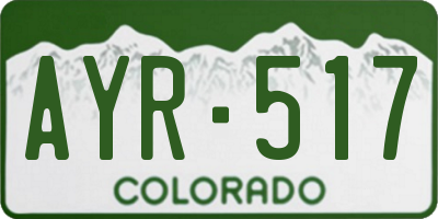 CO license plate AYR517