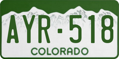 CO license plate AYR518