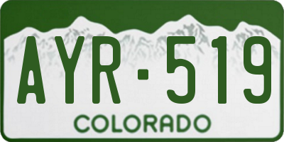 CO license plate AYR519