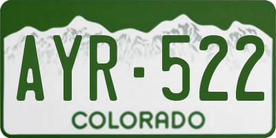CO license plate AYR522