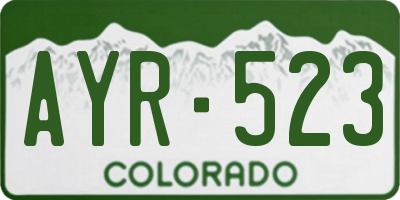 CO license plate AYR523
