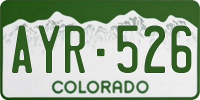 CO license plate AYR526
