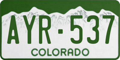 CO license plate AYR537
