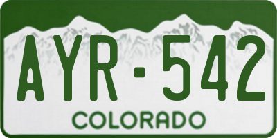 CO license plate AYR542