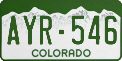 CO license plate AYR546