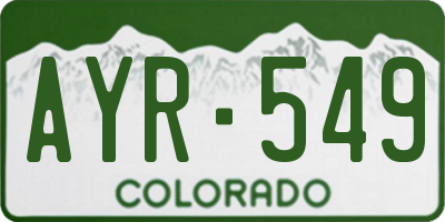 CO license plate AYR549