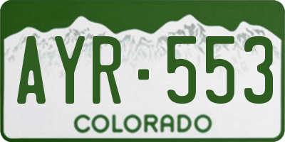 CO license plate AYR553