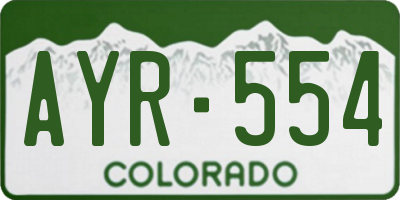 CO license plate AYR554