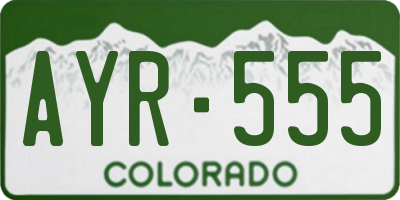 CO license plate AYR555