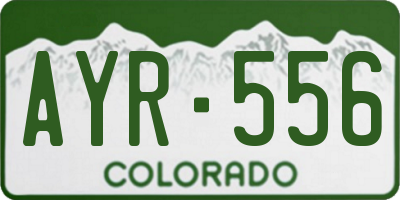 CO license plate AYR556